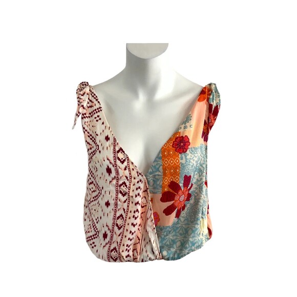 Free People Tied To You Cinch Waist Tank Top In Tropical Combo XS - Picture 4 of 11